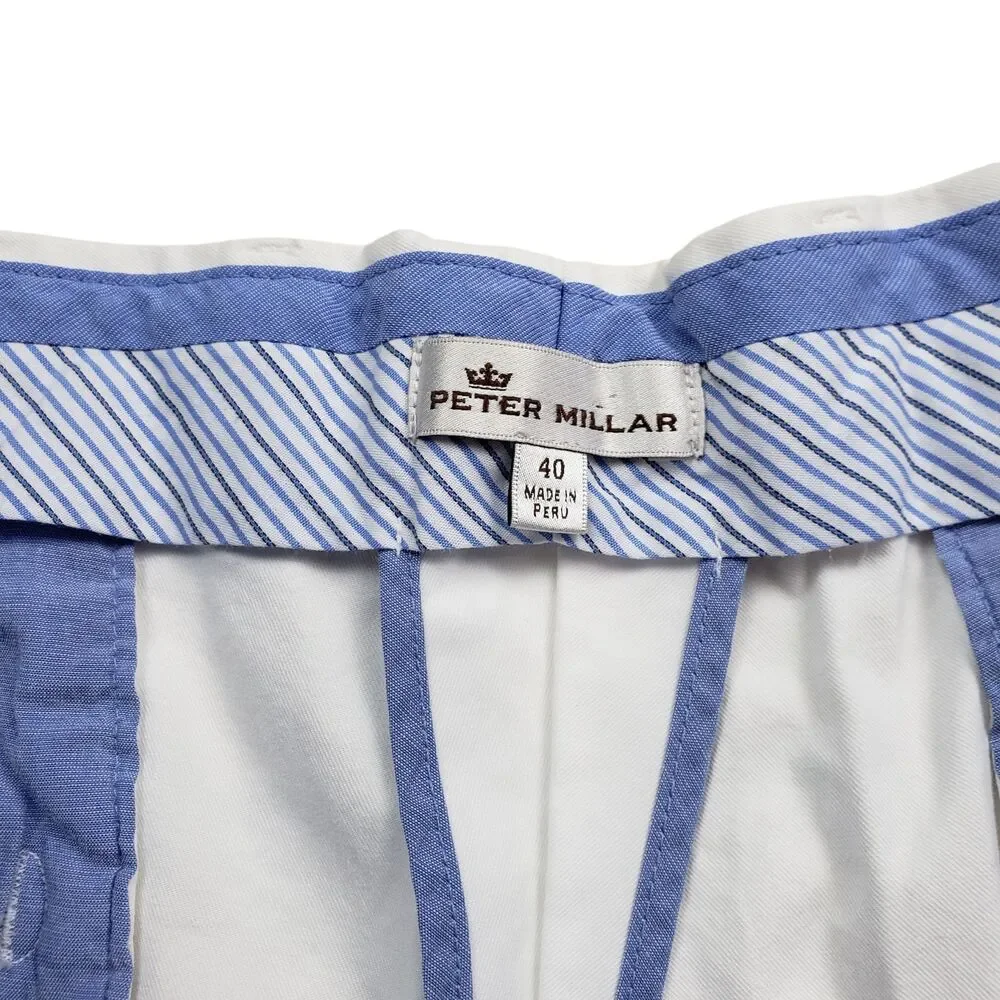 Peter Millar White Flat Front Men’s Shorts